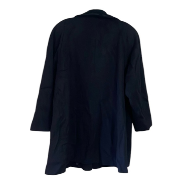 Womens BLACK Heavy Winter Wool Coat Velvet Collar Buttons Size 12 - Picture 6 of 7